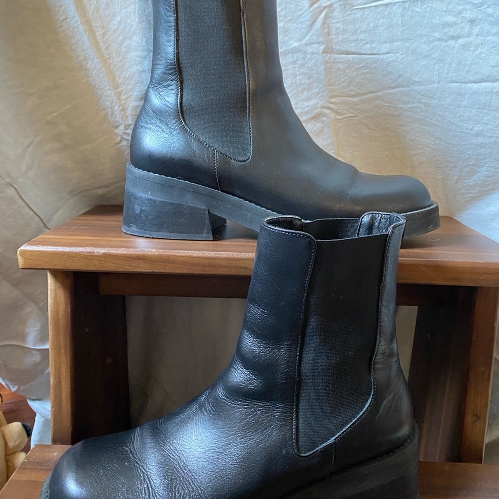 Black Leather Women's Boots Miista